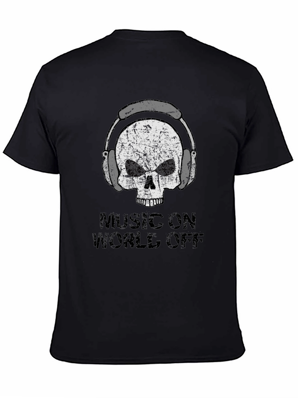 Music On World Off Skull Graphic Tee