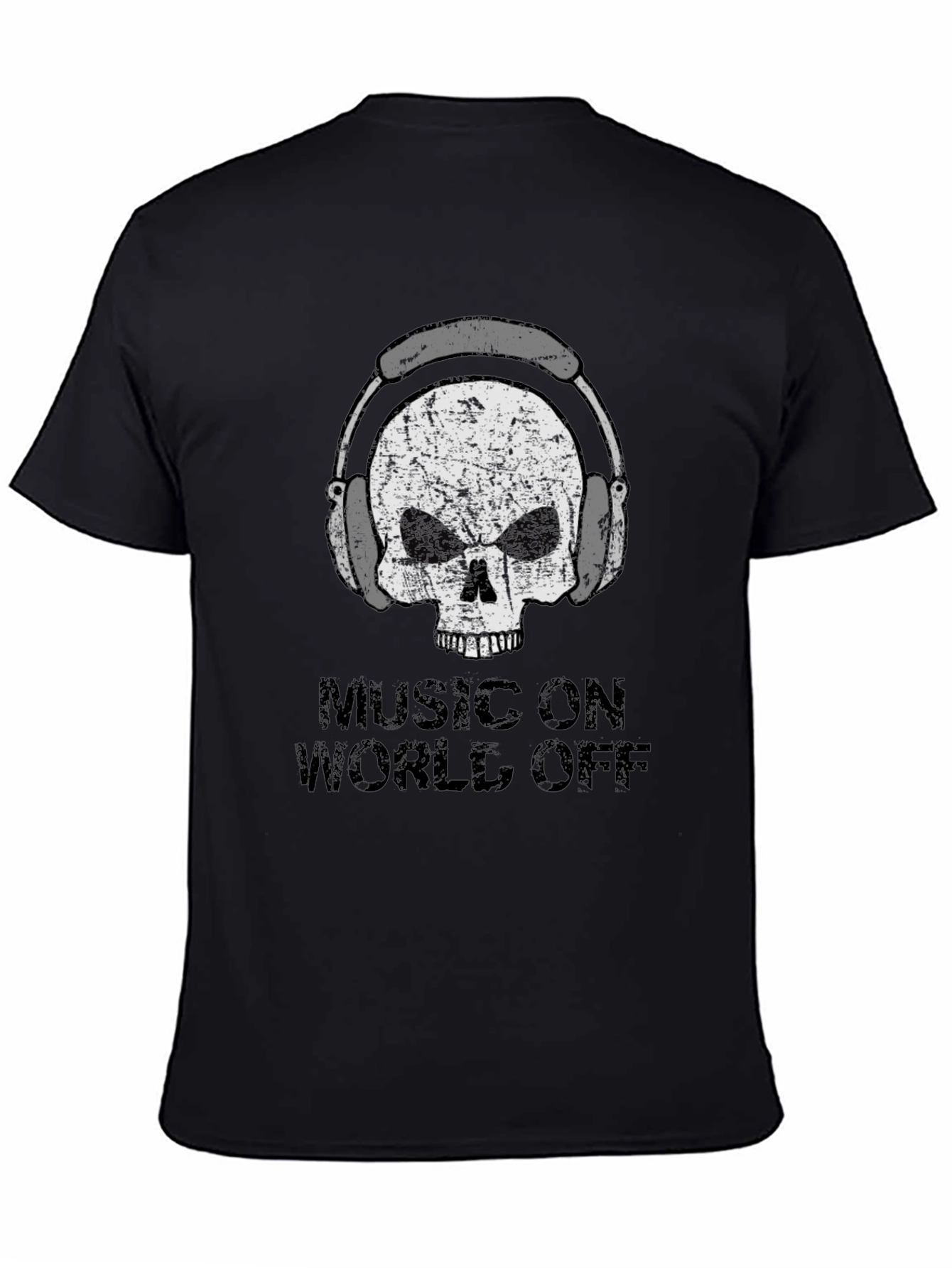 Music On World Off Skull Graphic Tee