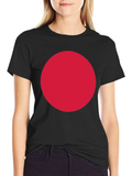 Bold Red Circle Graphic Black T-Shirt