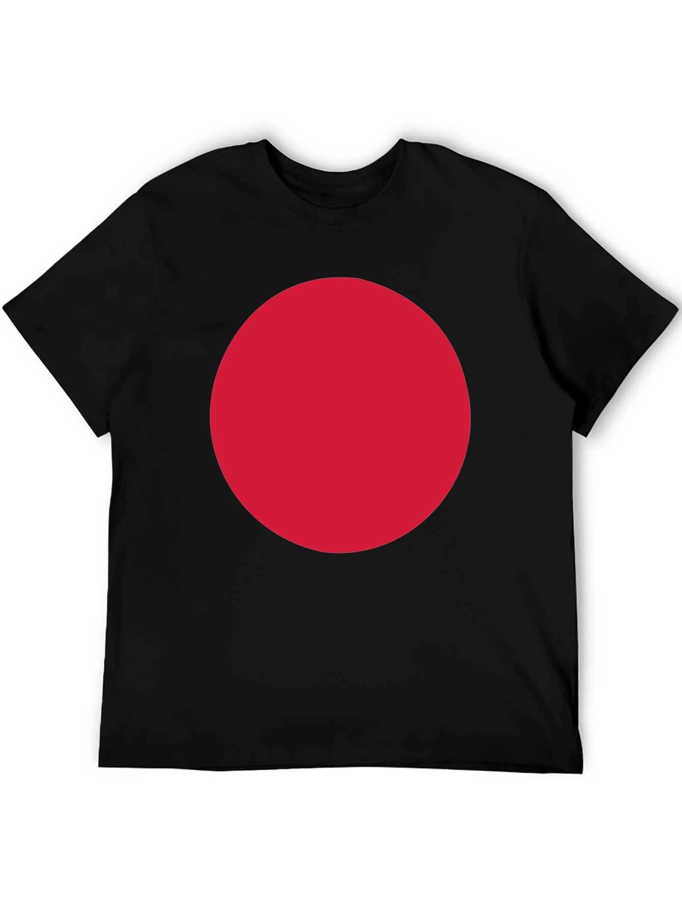 Bold Red Circle Graphic Black T-Shirt