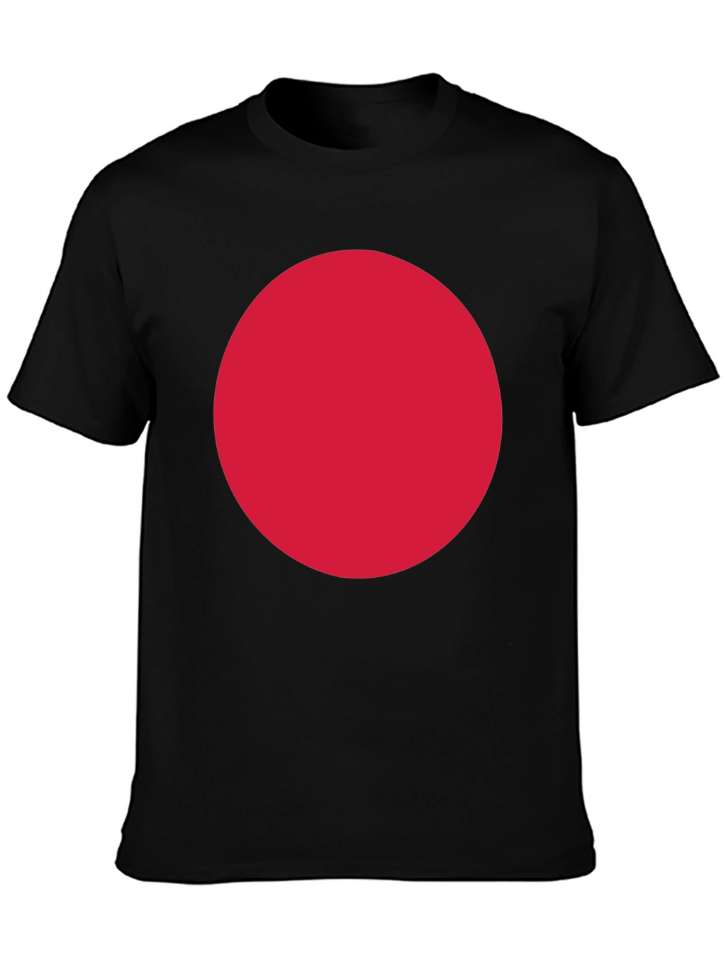 Bold Red Circle Graphic Black T-Shirt