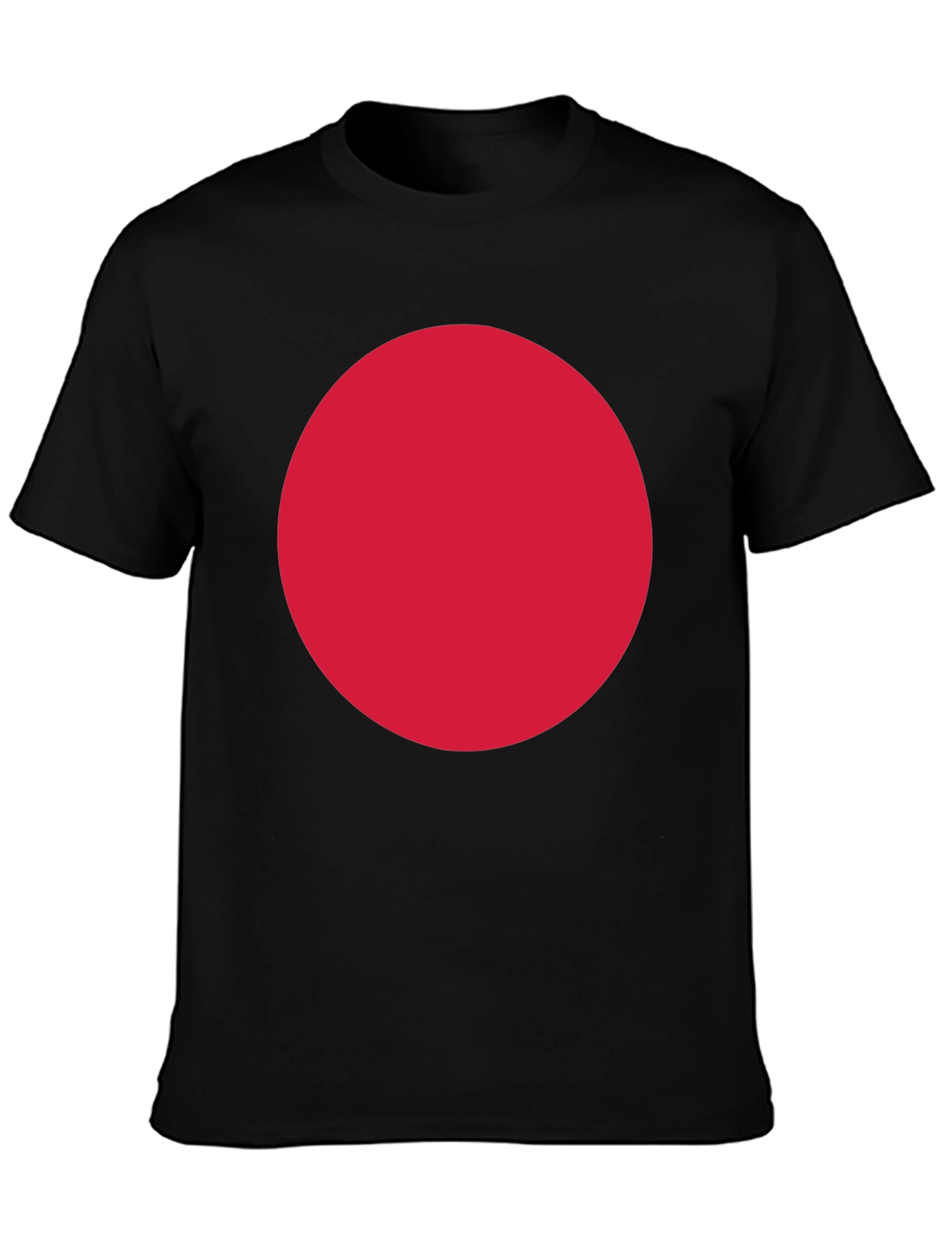 Bold Red Circle Graphic Black T-Shirt