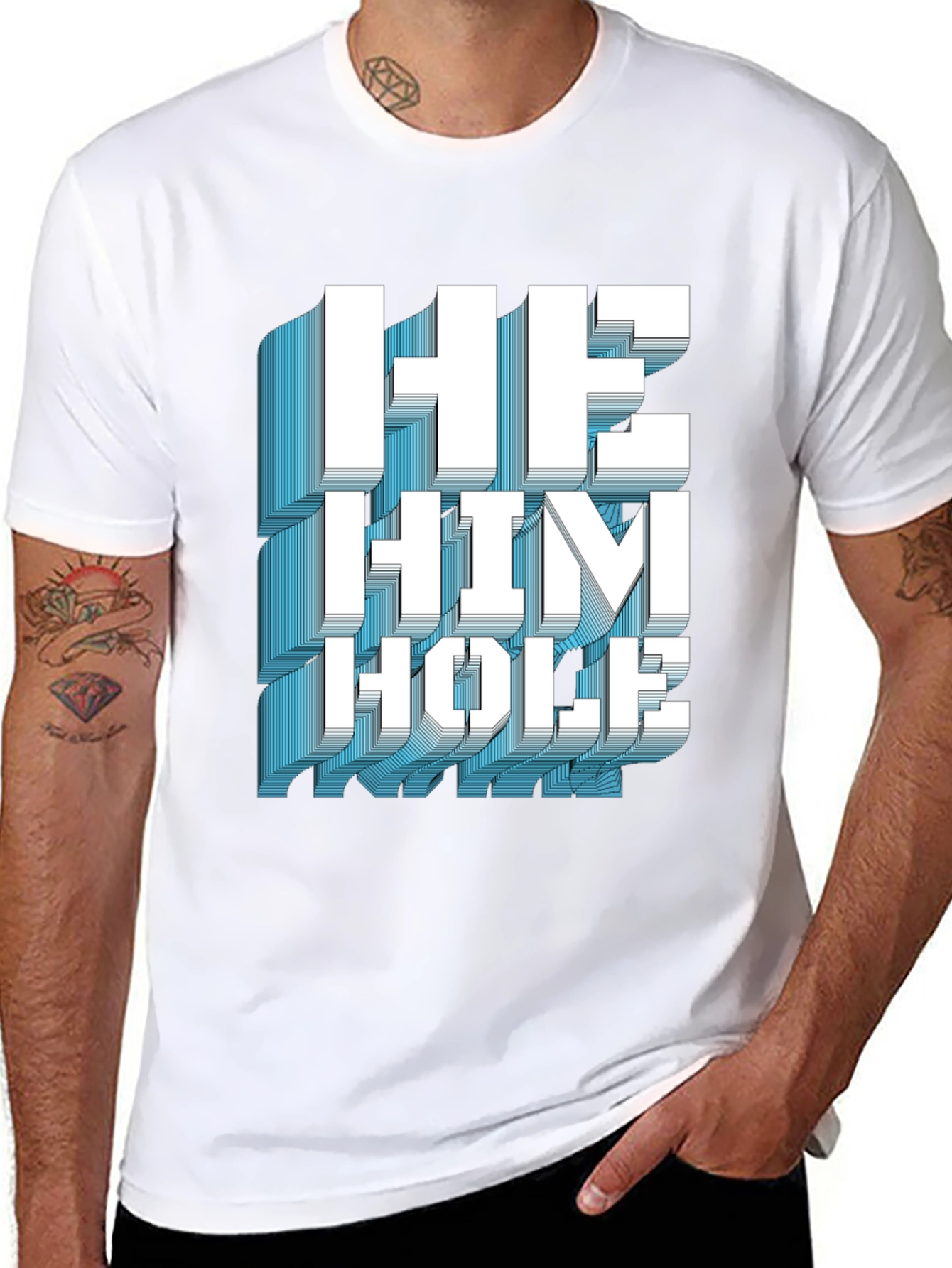 He Him Hole Graphic T-Shirt