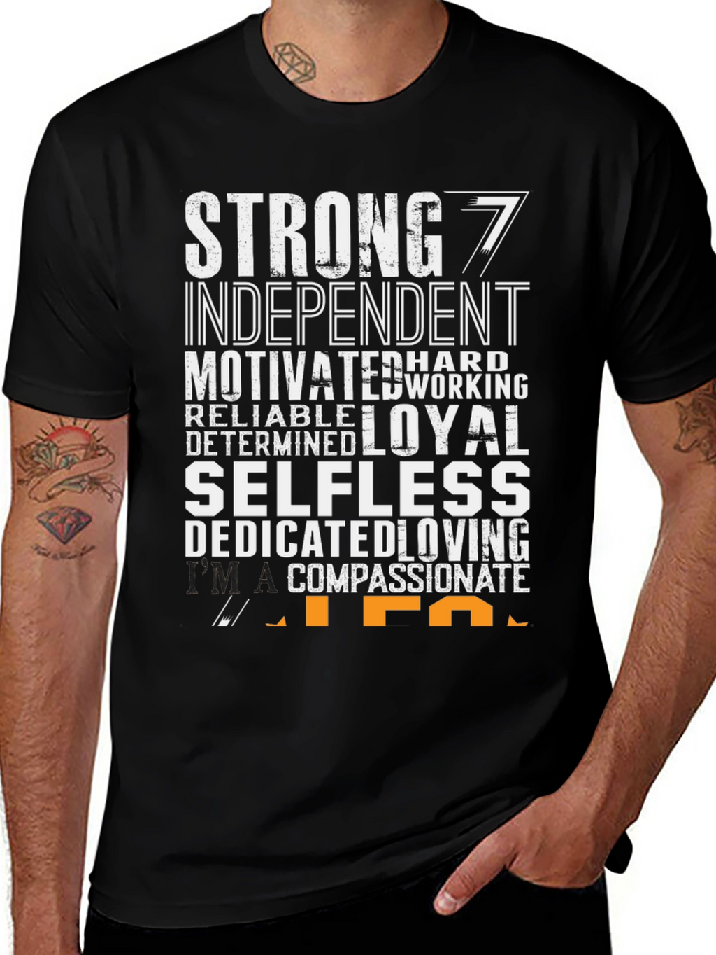 Strong Man Black Graphic T-Shirt