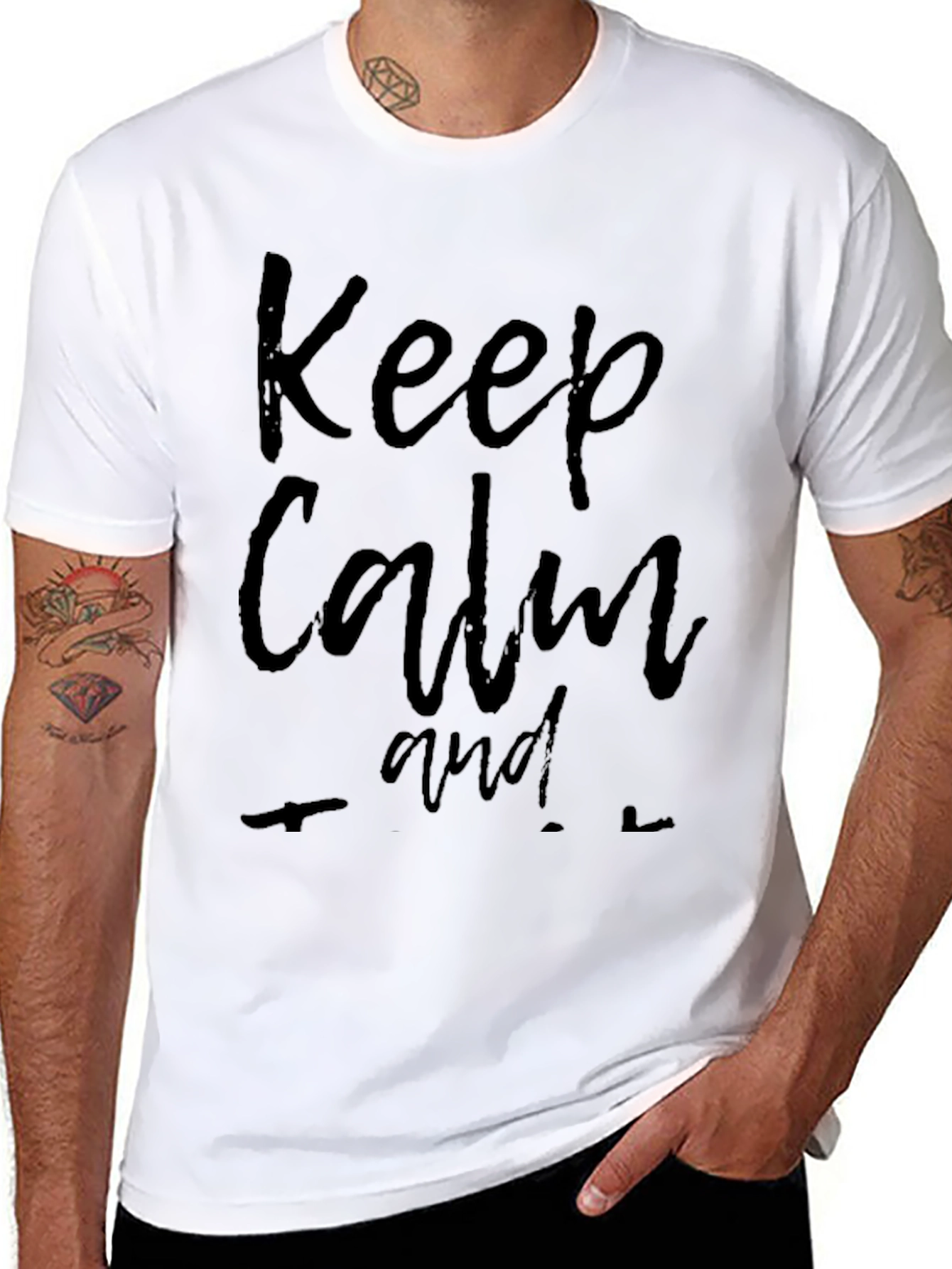 Keep Calm Black Graphic T-Shirt
