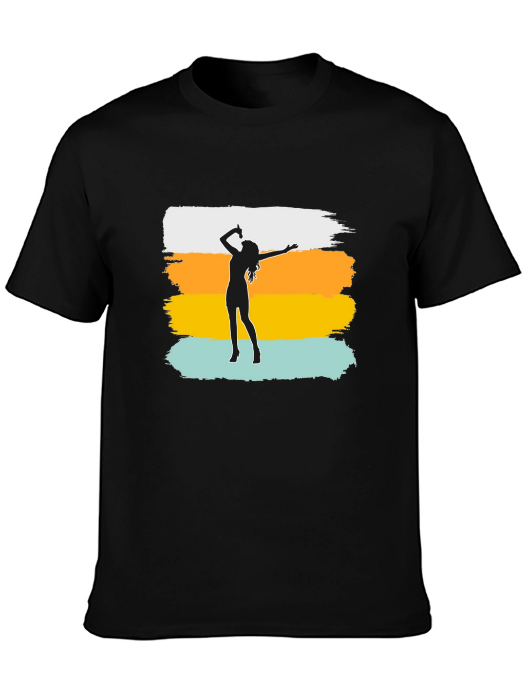 Retro Singer Graphic Tee - Black Cotton Blend