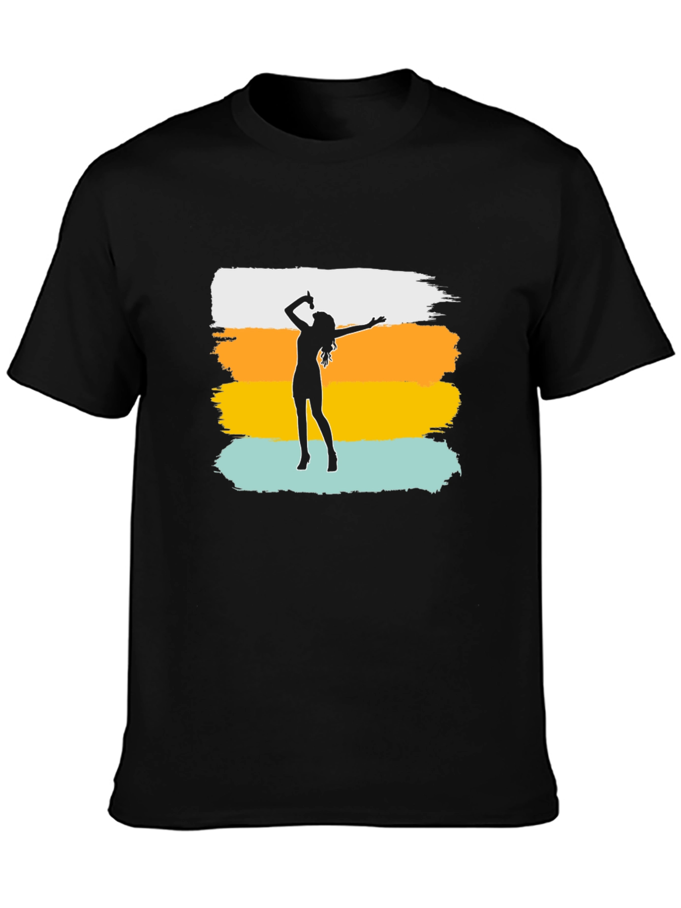 Retro Singer Graphic Tee - Black Cotton Blend