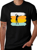 Retro Singer Graphic Tee - Black Cotton Blend