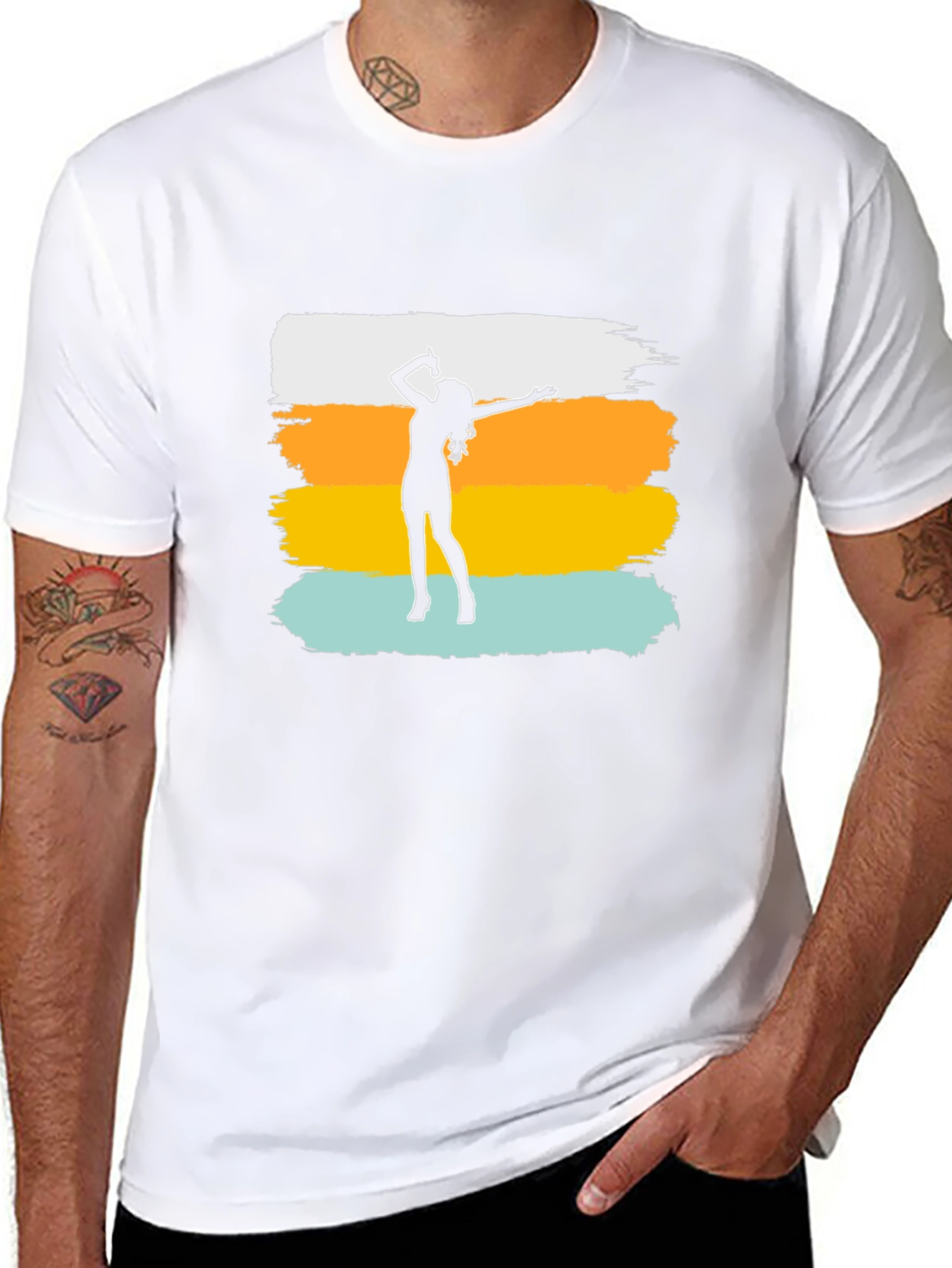 Retro Singer Graphic Tee - Black Cotton Blend