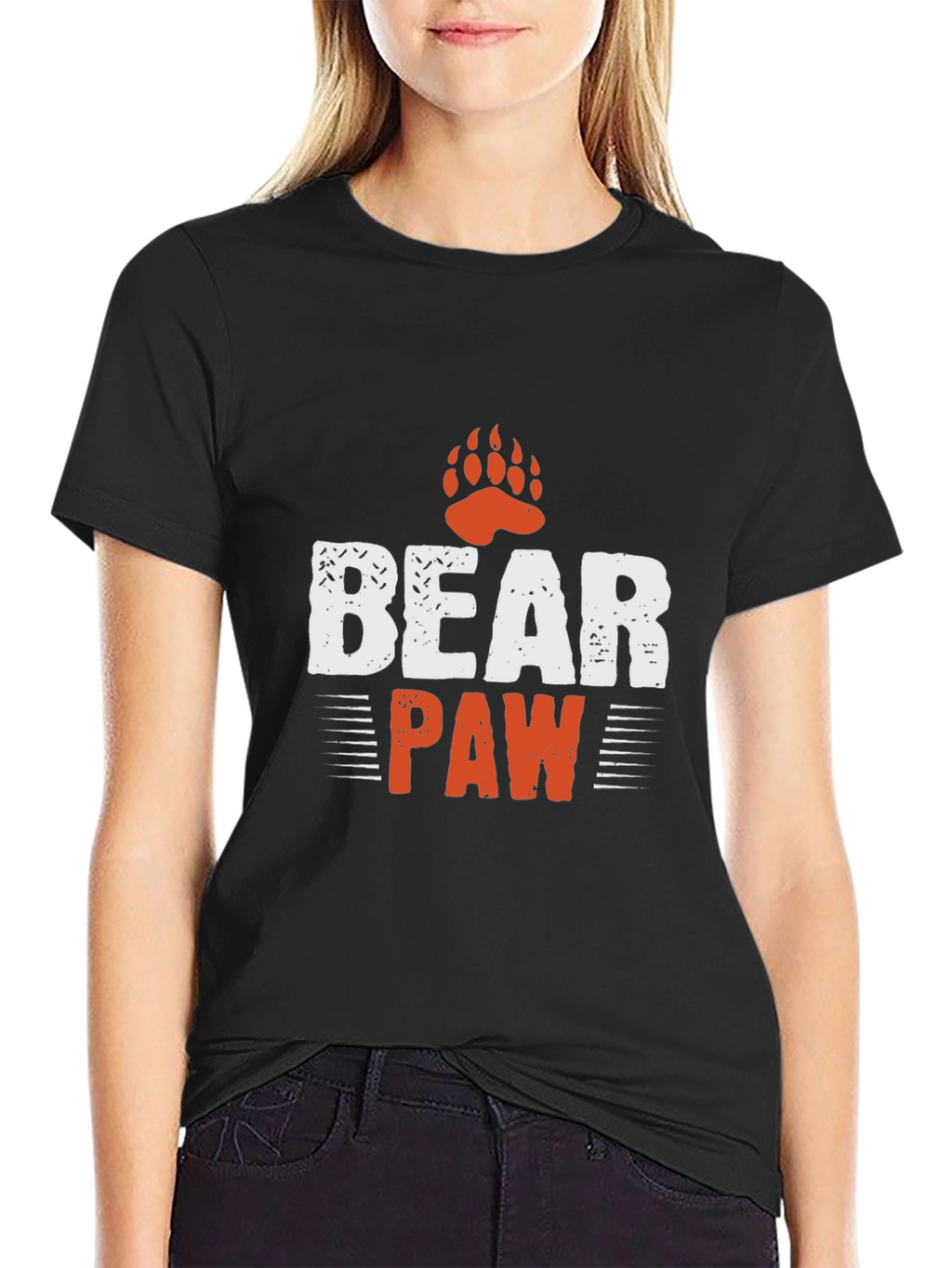 Mens Bear Paw Graphic T-Shirt - Black