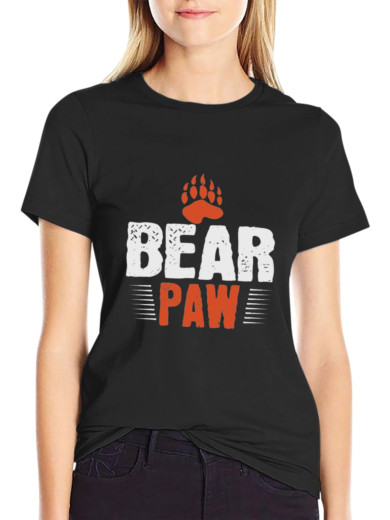 Mens Bear Paw Graphic T-Shirt - Black