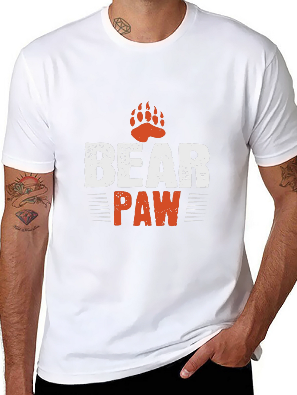Mens Bear Paw Graphic T-Shirt - Black