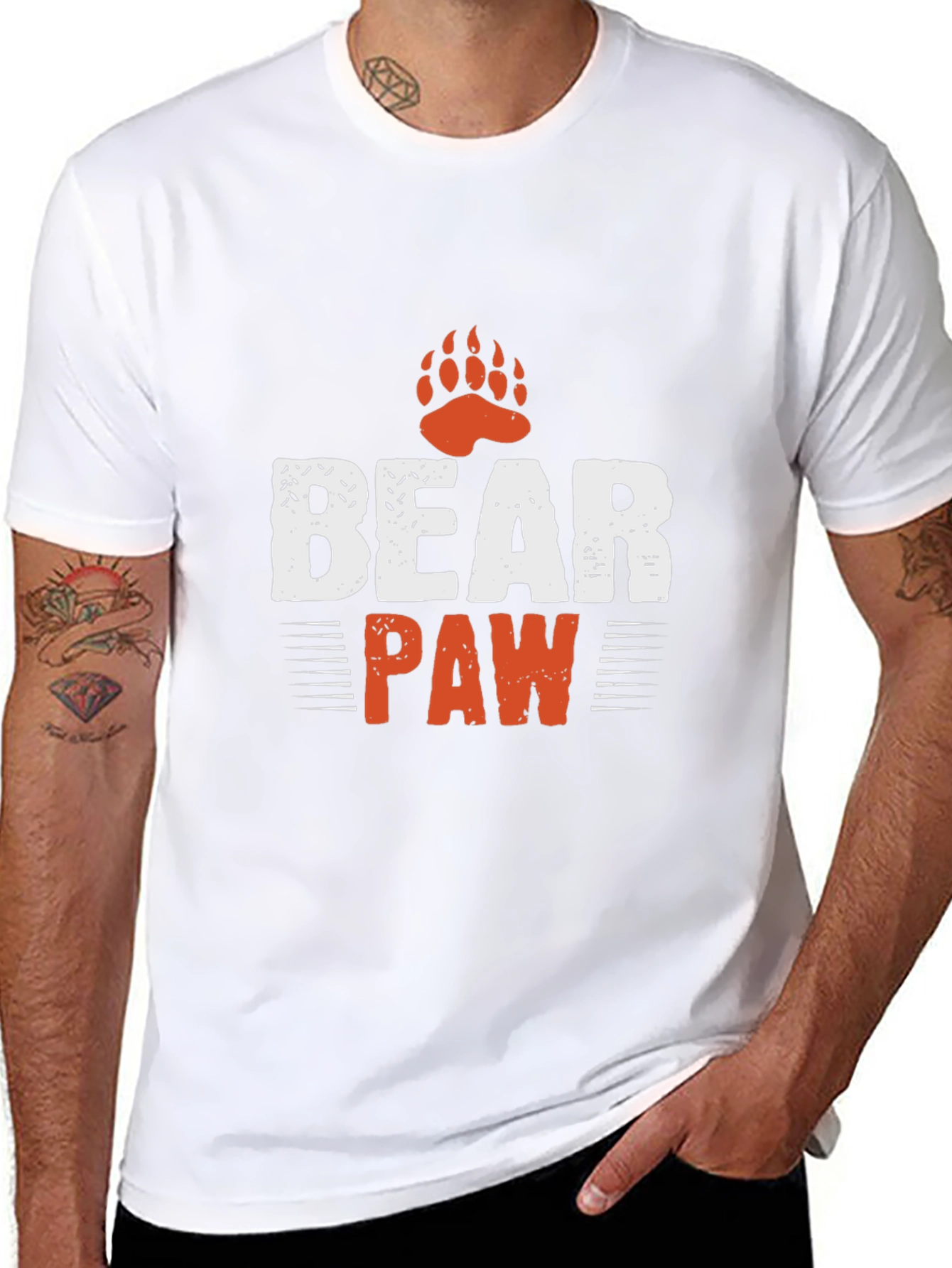 Mens Bear Paw Graphic T-Shirt - Black