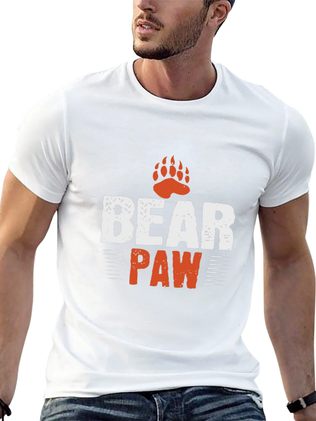 Mens Bear Paw Graphic T-Shirt - Black