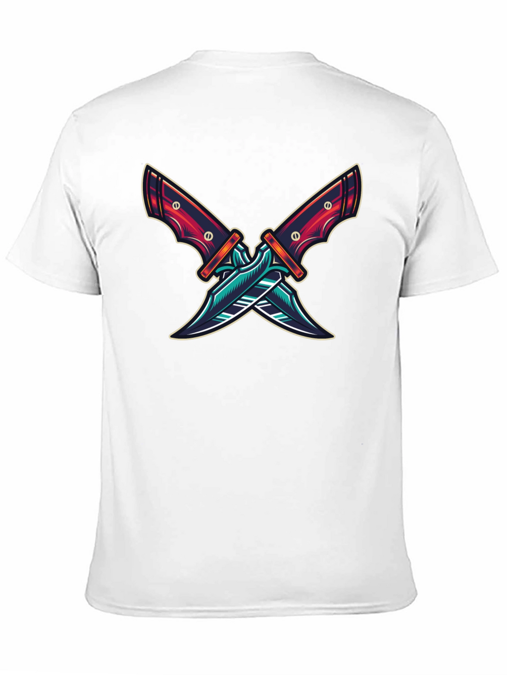 Crossed Blades Graphic T-Shirt - Edgy Design