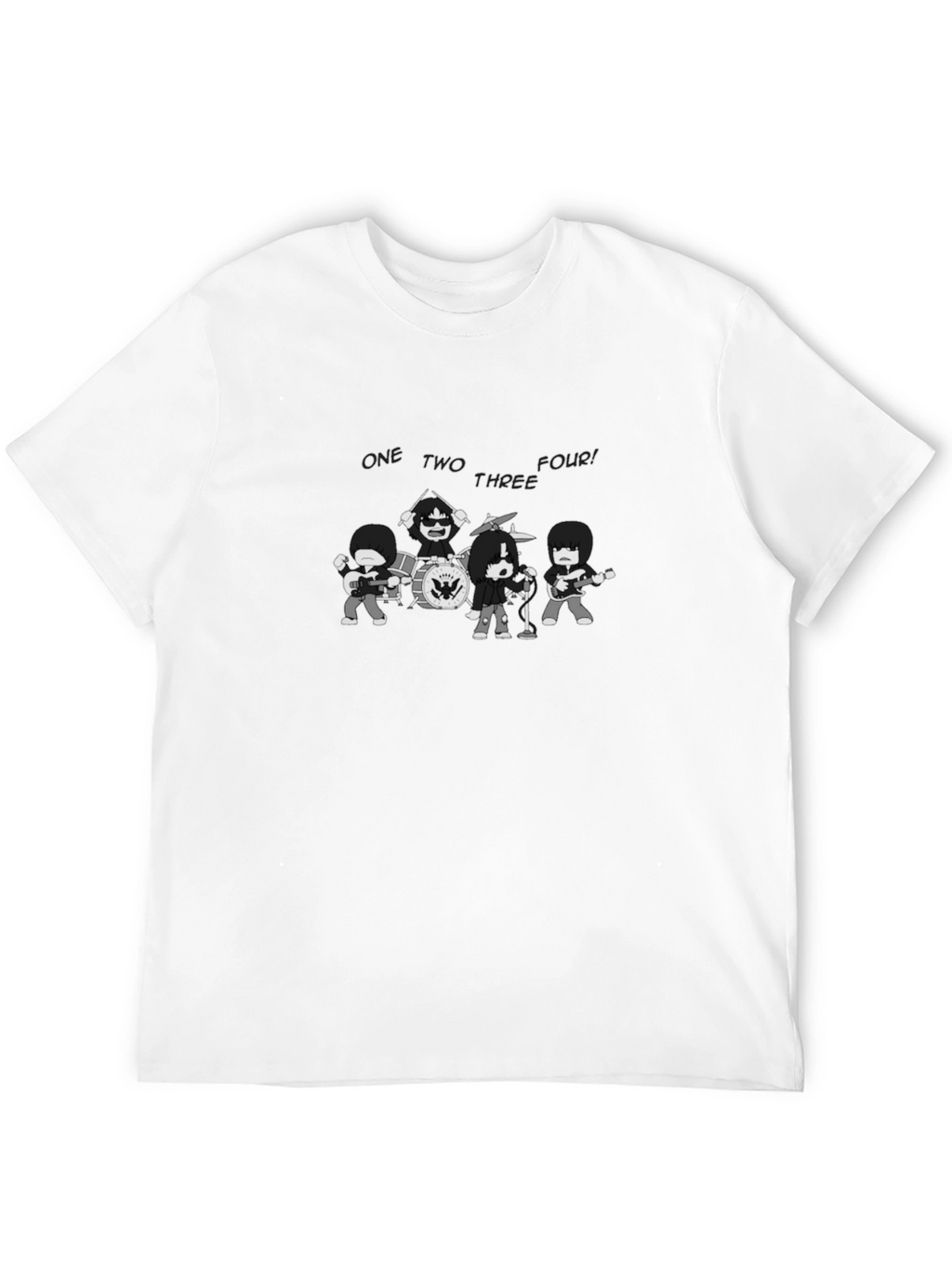 Black Cartoon Band T-Shirt