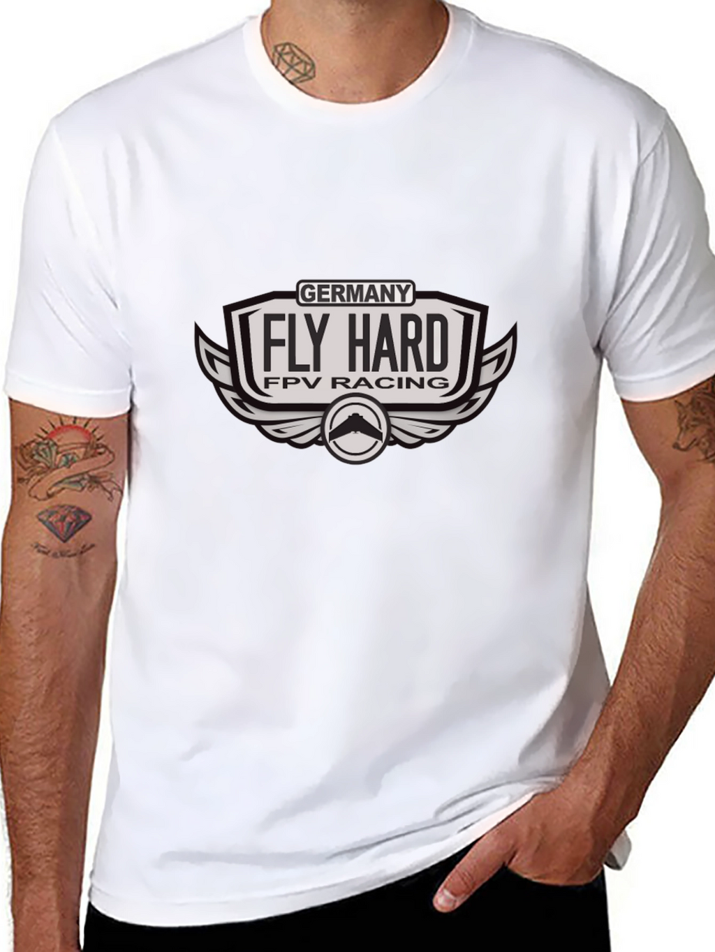 Fly Hard FPV Racing Germany Black T-Shirt