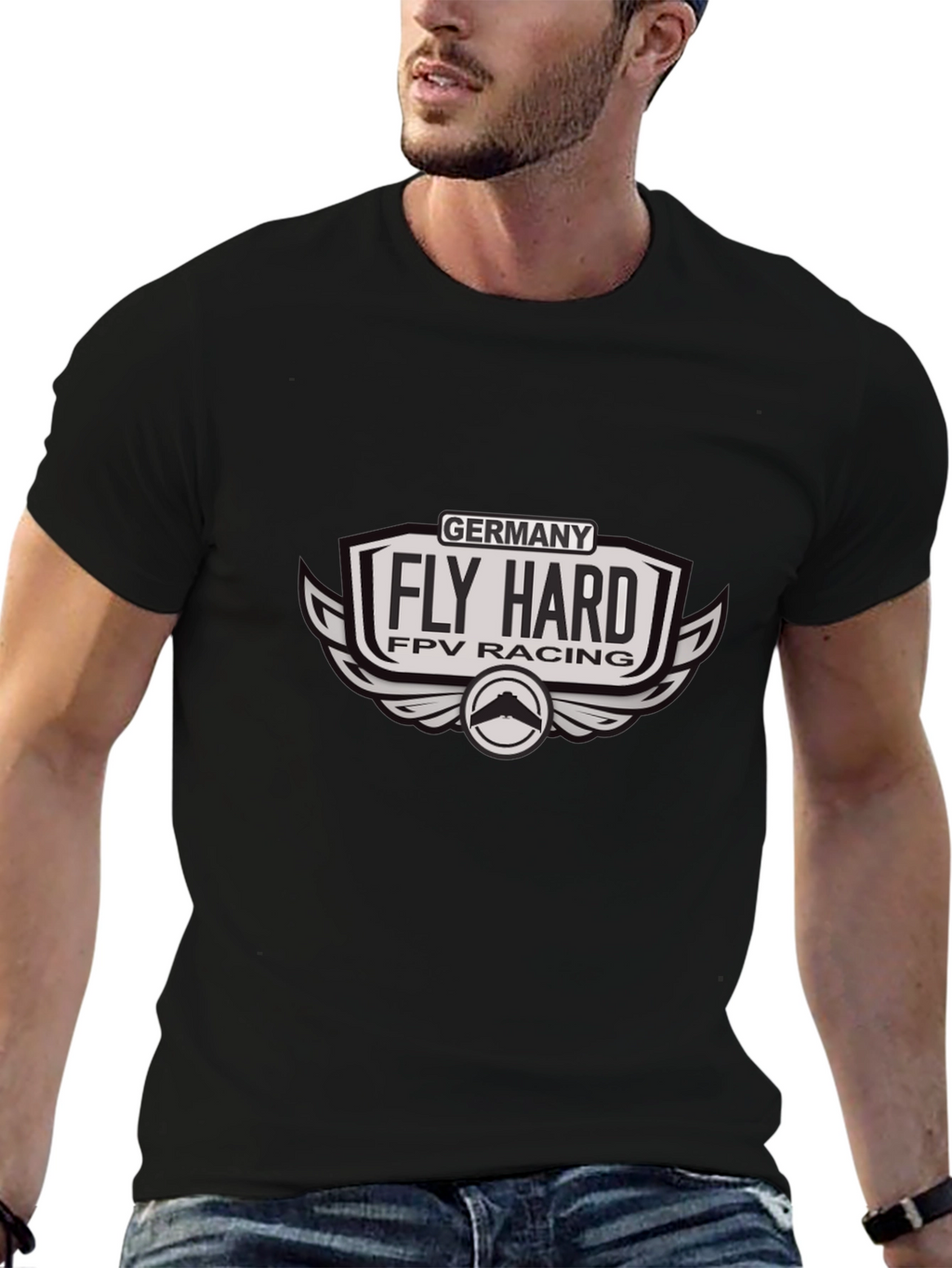 Fly Hard FPV Racing Germany Black T-Shirt