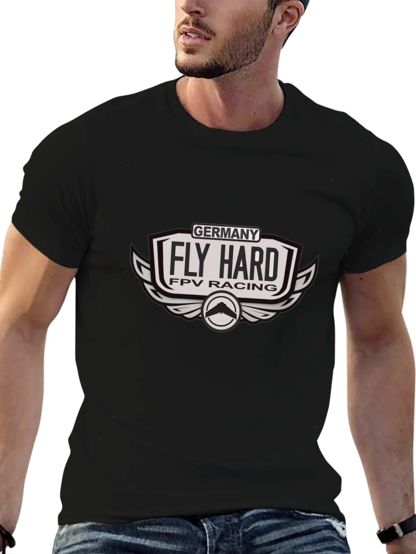 Fly Hard FPV Racing Germany Black T-Shirt