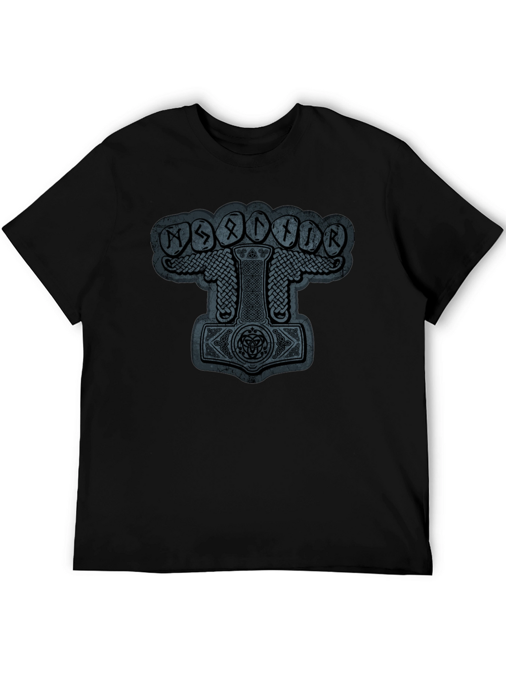 Mjollnir Viking Rune Graphic Black T-Shirt
