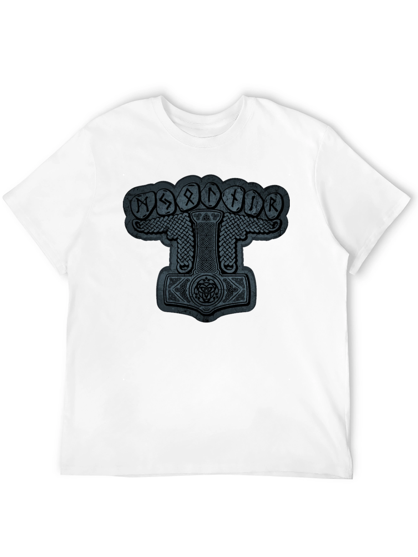 Mjollnir Viking Rune Graphic Black T-Shirt