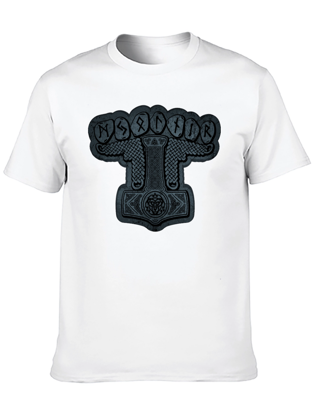 Mjollnir Viking Rune Graphic Black T-Shirt