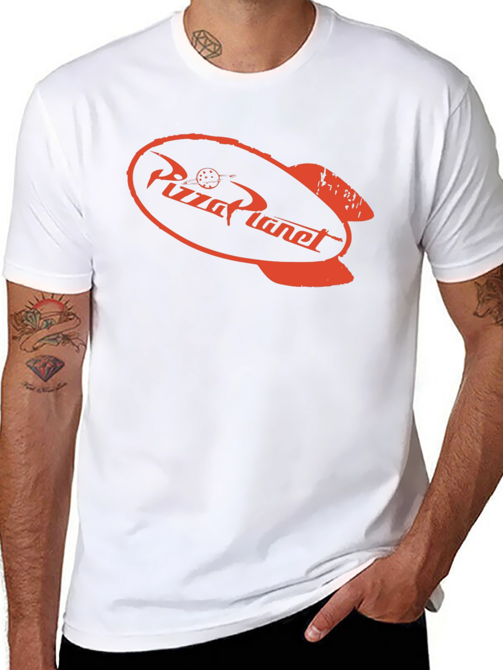 Pizza Planet T-Shirt - Black Crew Neck Tee