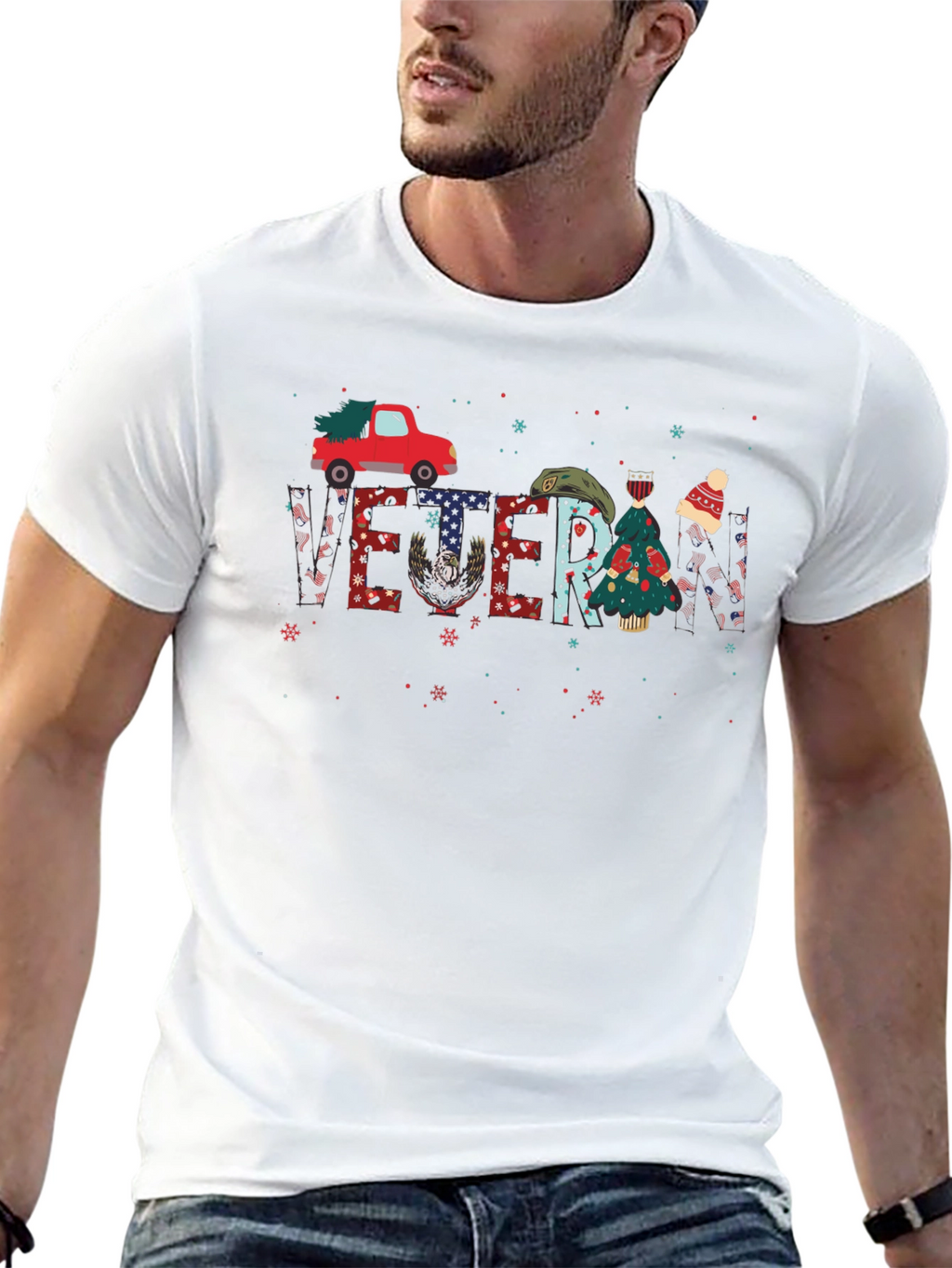 Veteran Christmas Truck Graphic Tee