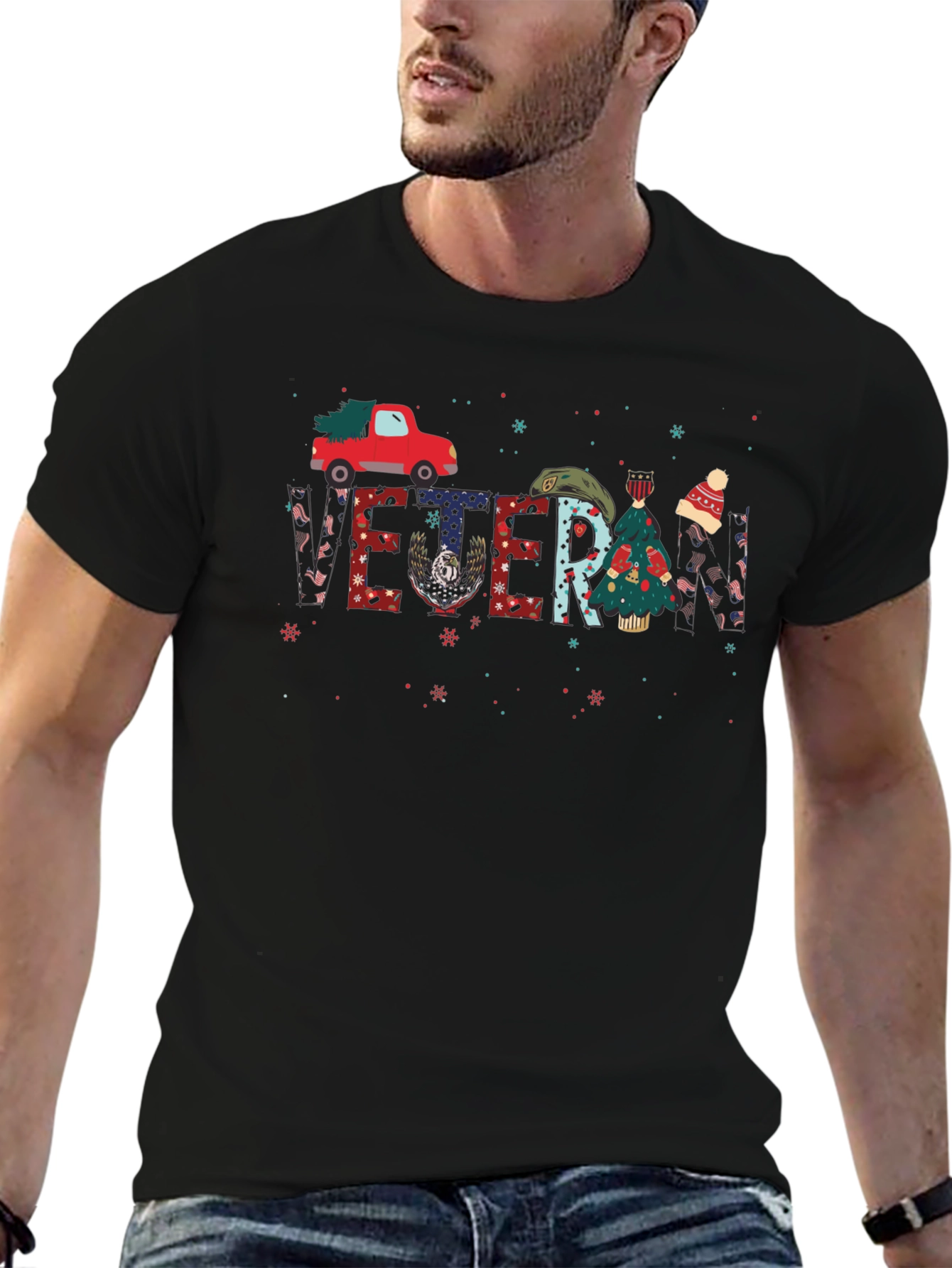 Veteran Christmas Truck Graphic Tee