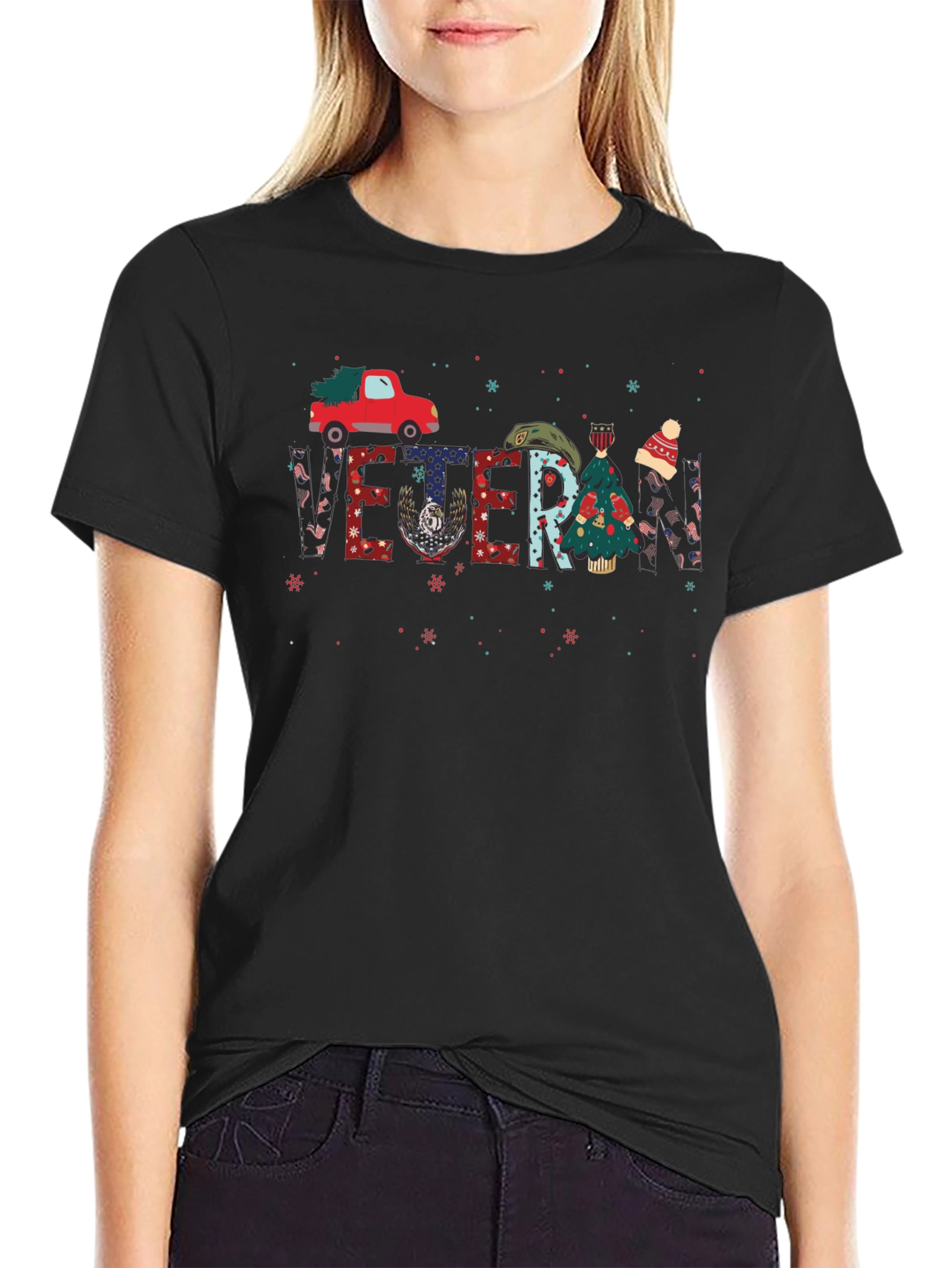 Veteran Christmas Truck Graphic Tee
