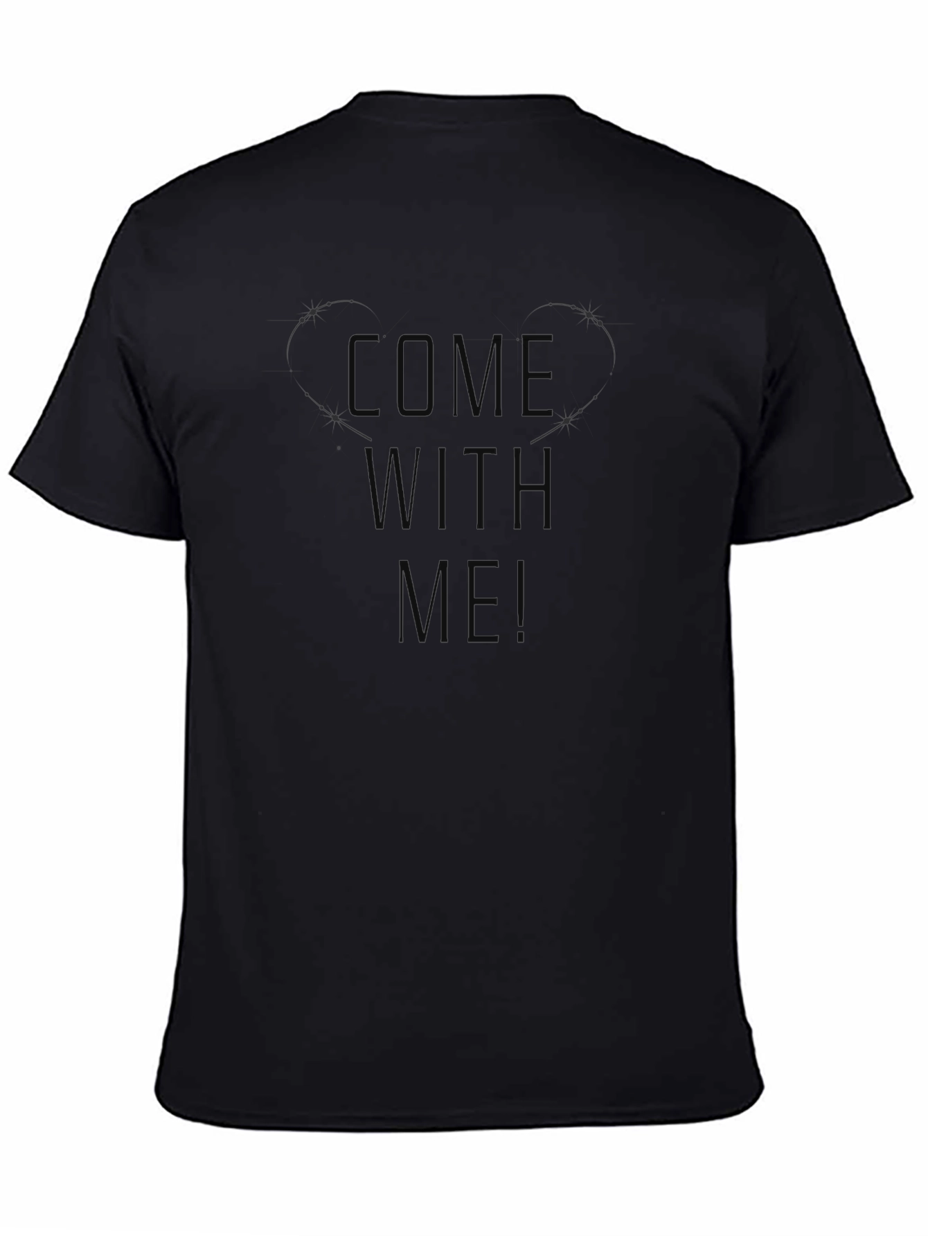 Come With Me Graphic Tee - Black Cotton T-Shirt