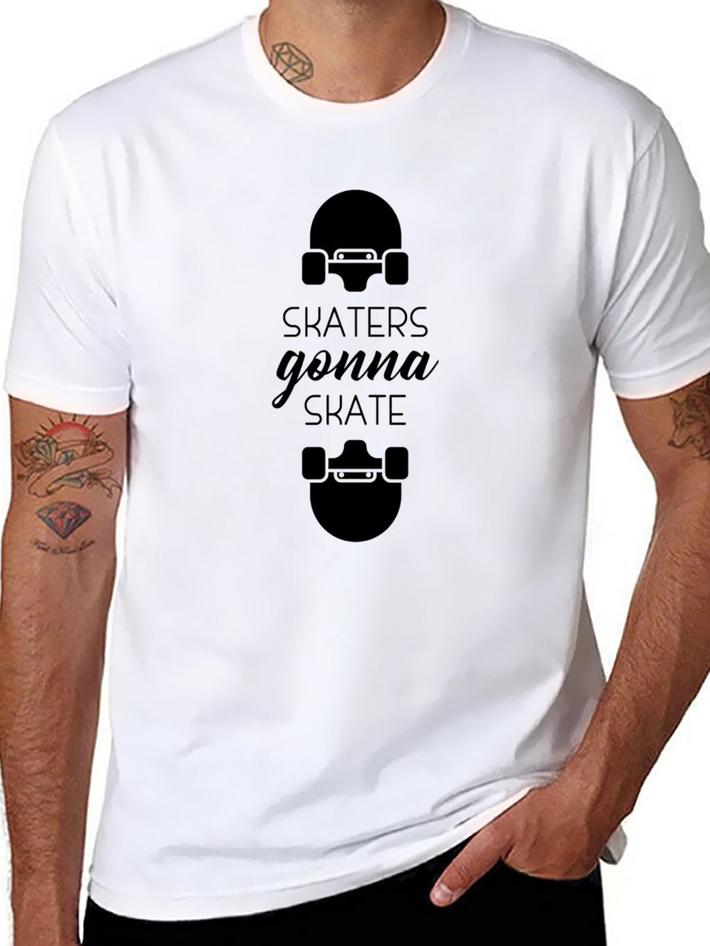 Skaters Gonna Skate Black Graphic Tee