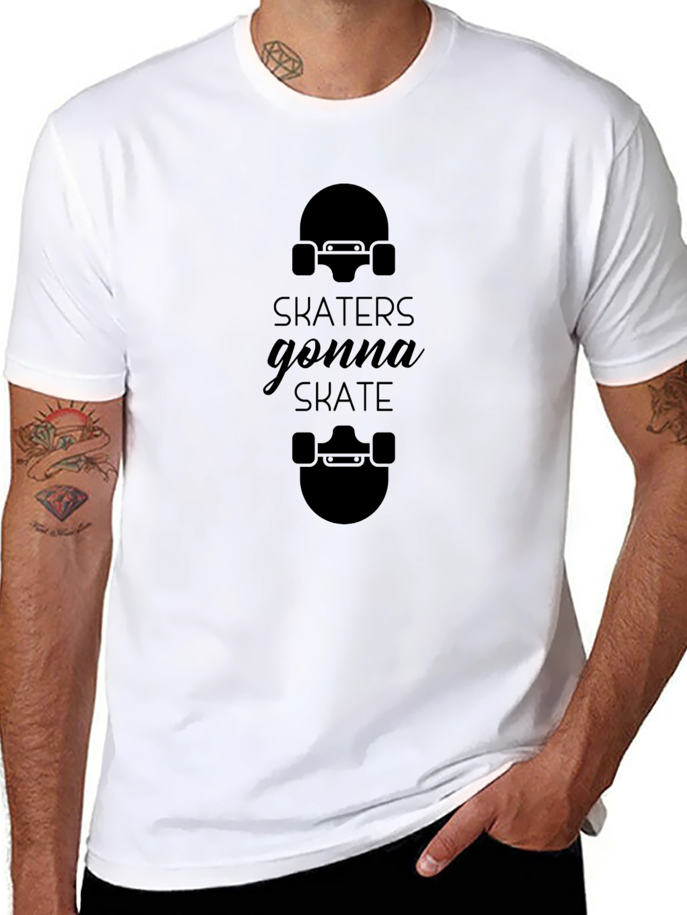 Skaters Gonna Skate Black Graphic Tee