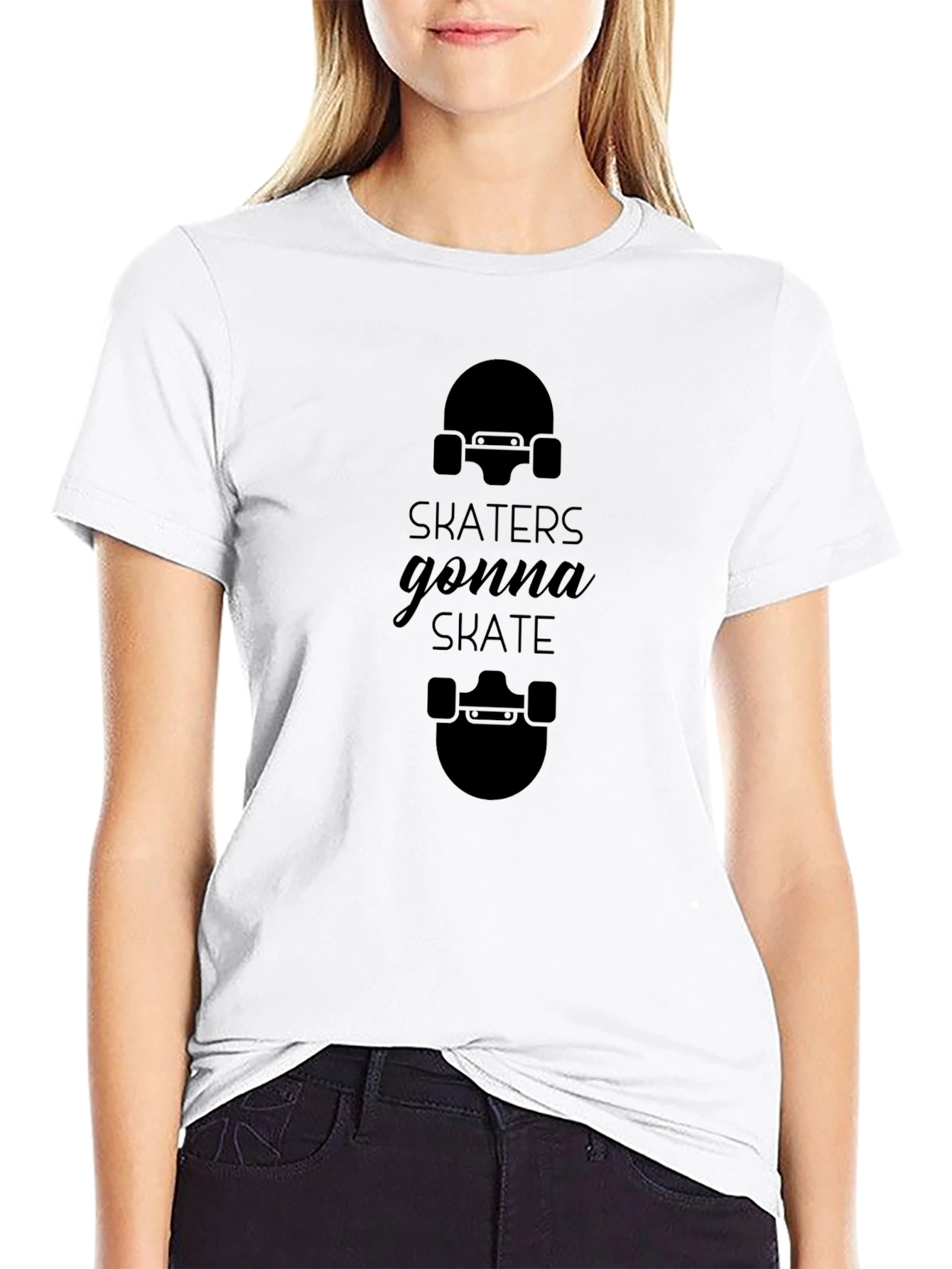 Skaters Gonna Skate Black Graphic Tee