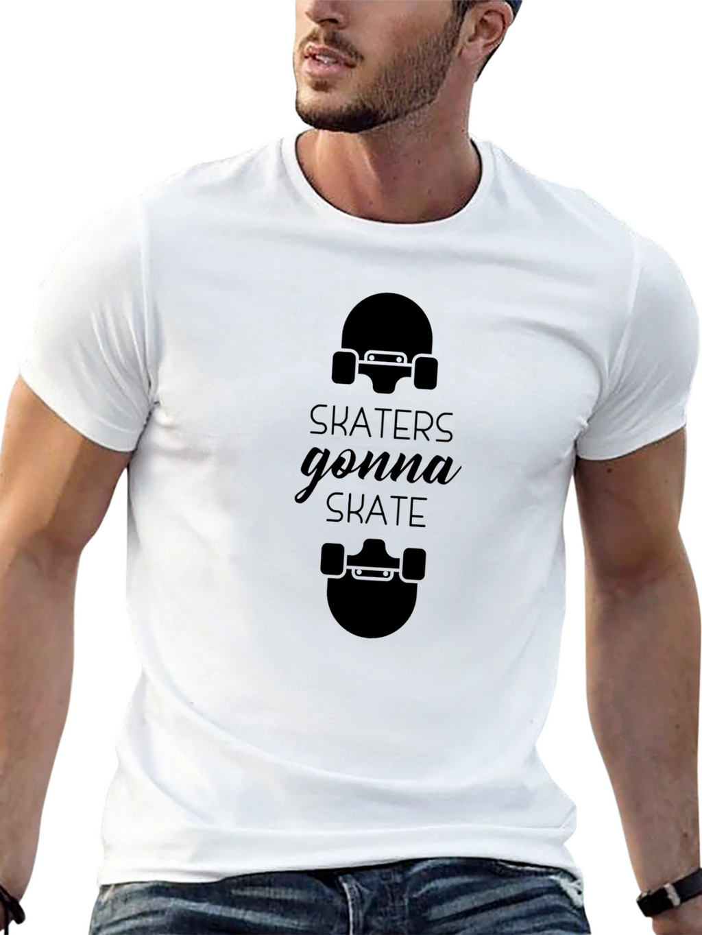 Skaters Gonna Skate Black Graphic Tee