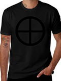Black Circle Cross Graphic Tee - Stylish Casual Wear