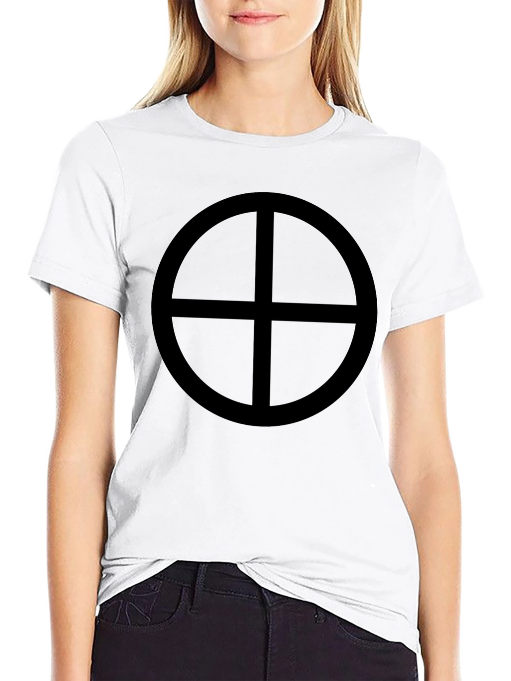 Black Circle Cross Graphic Tee - Stylish Casual Wear