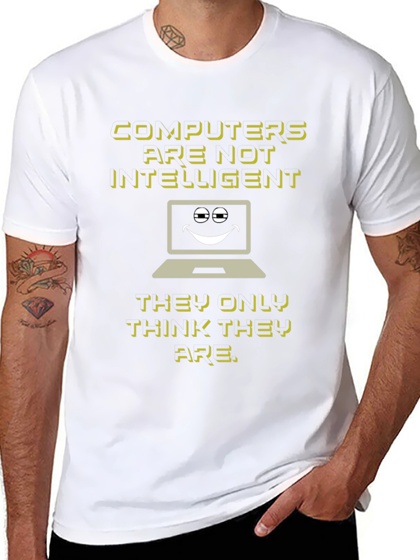Funny Computer Humor T-Shirt - Computers Arent Intelligent