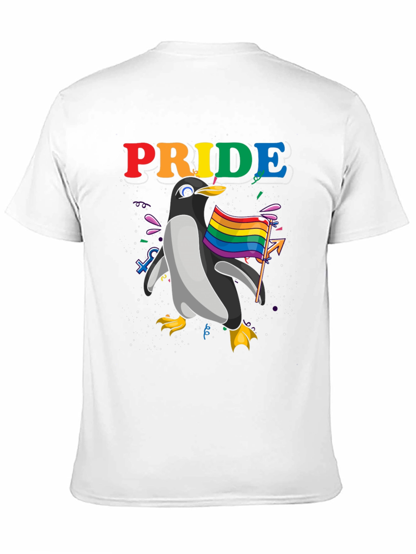 Pride Penguin Graphic Tee - Black Unisex T-Shirt