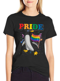Pride Penguin Graphic Tee - Black Unisex T-Shirt