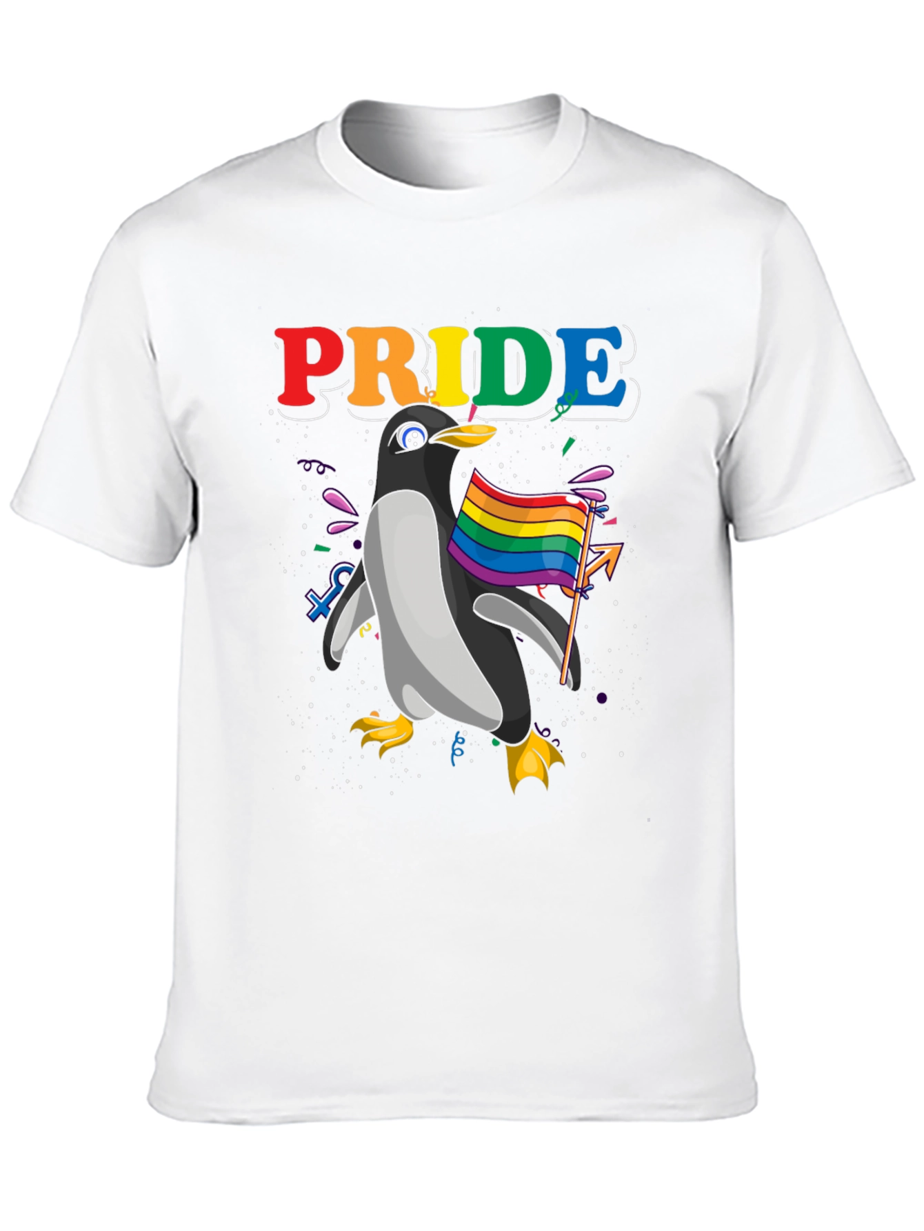 Pride Penguin Graphic Tee - Black Unisex T-Shirt