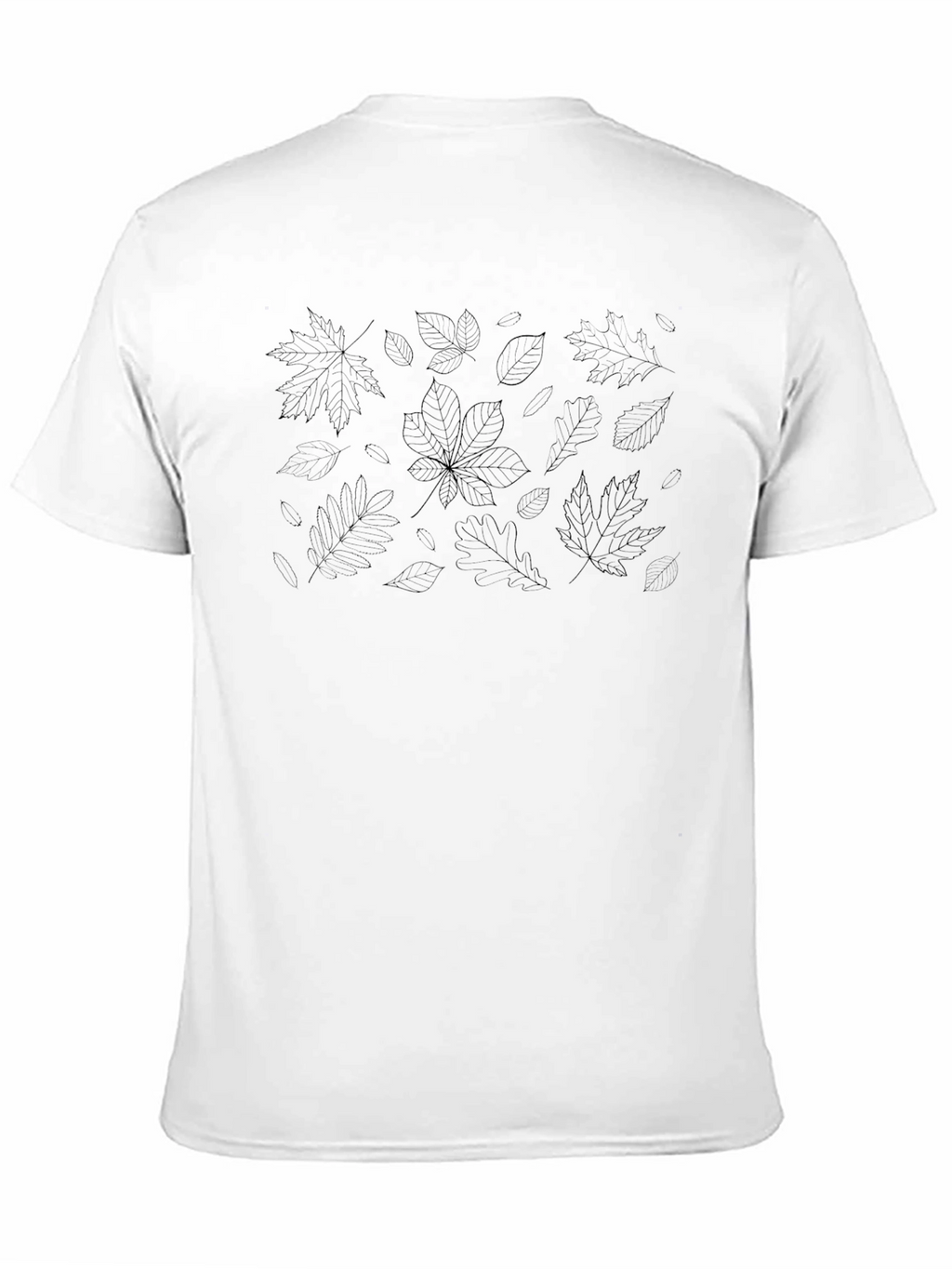 Mens Black T-Shirt with Subtle Leaf Pattern