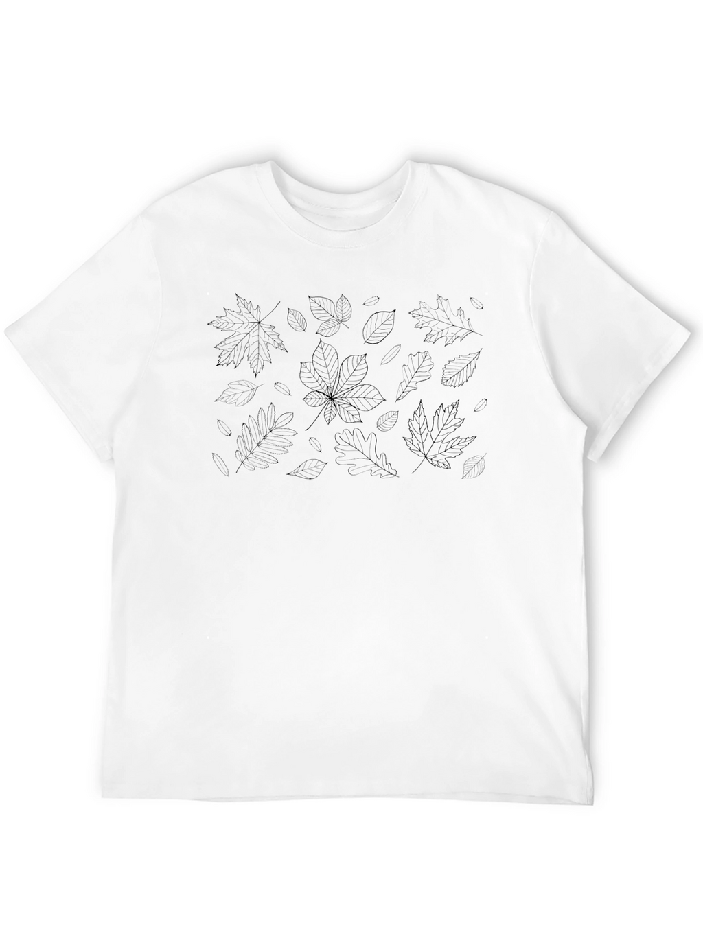 Mens Black T-Shirt with Subtle Leaf Pattern