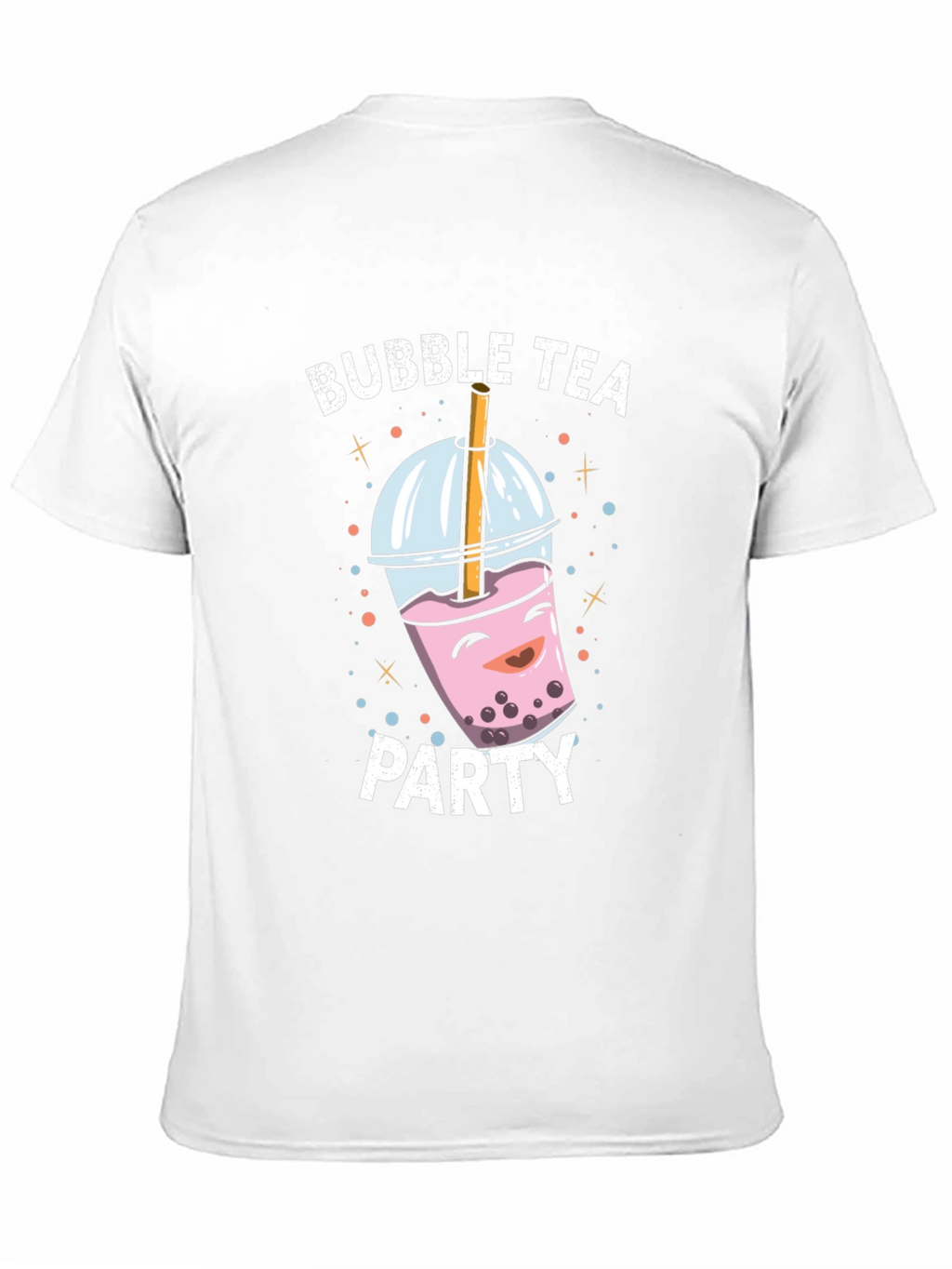 Bubble Tea Party Graphic Tee - Black Cotton T-Shirt