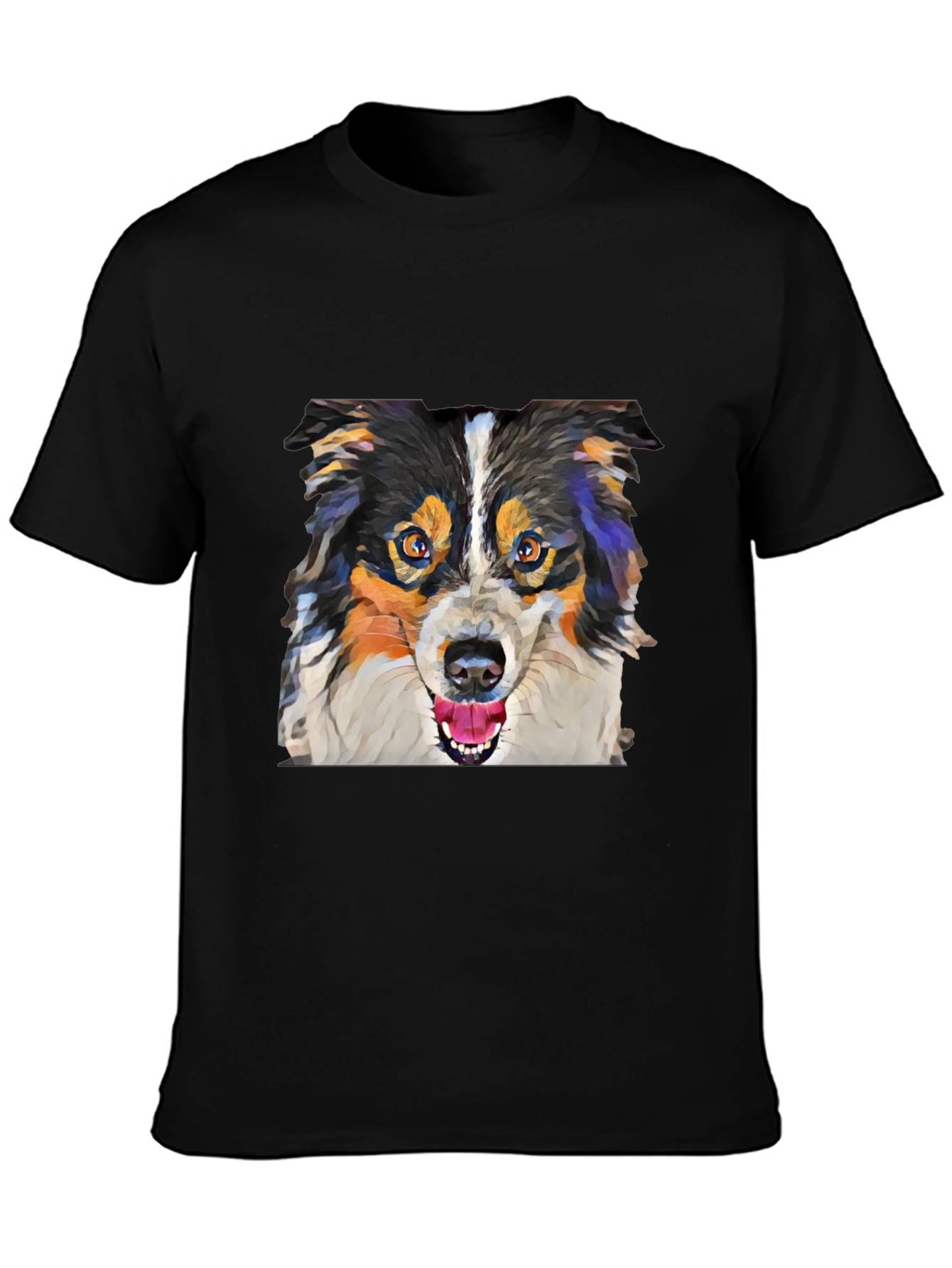 Polygon Dog Art T-Shirt – Colorful Geometric Dog Graphic Tee