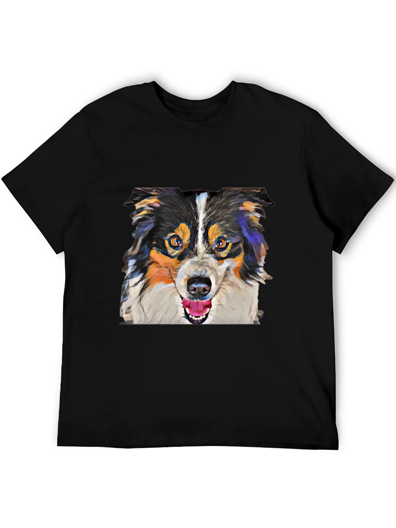 Polygon Dog Art T-Shirt – Colorful Geometric Dog Graphic Tee