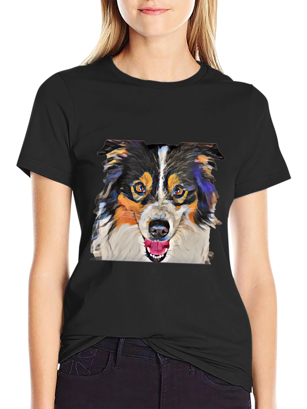 Polygon Dog Art T-Shirt – Colorful Geometric Dog Graphic Tee
