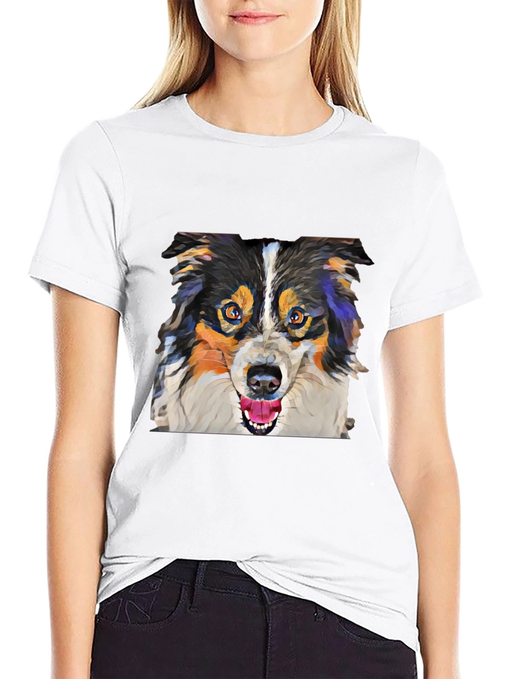 Polygon Dog Art T-Shirt – Colorful Geometric Dog Graphic Tee