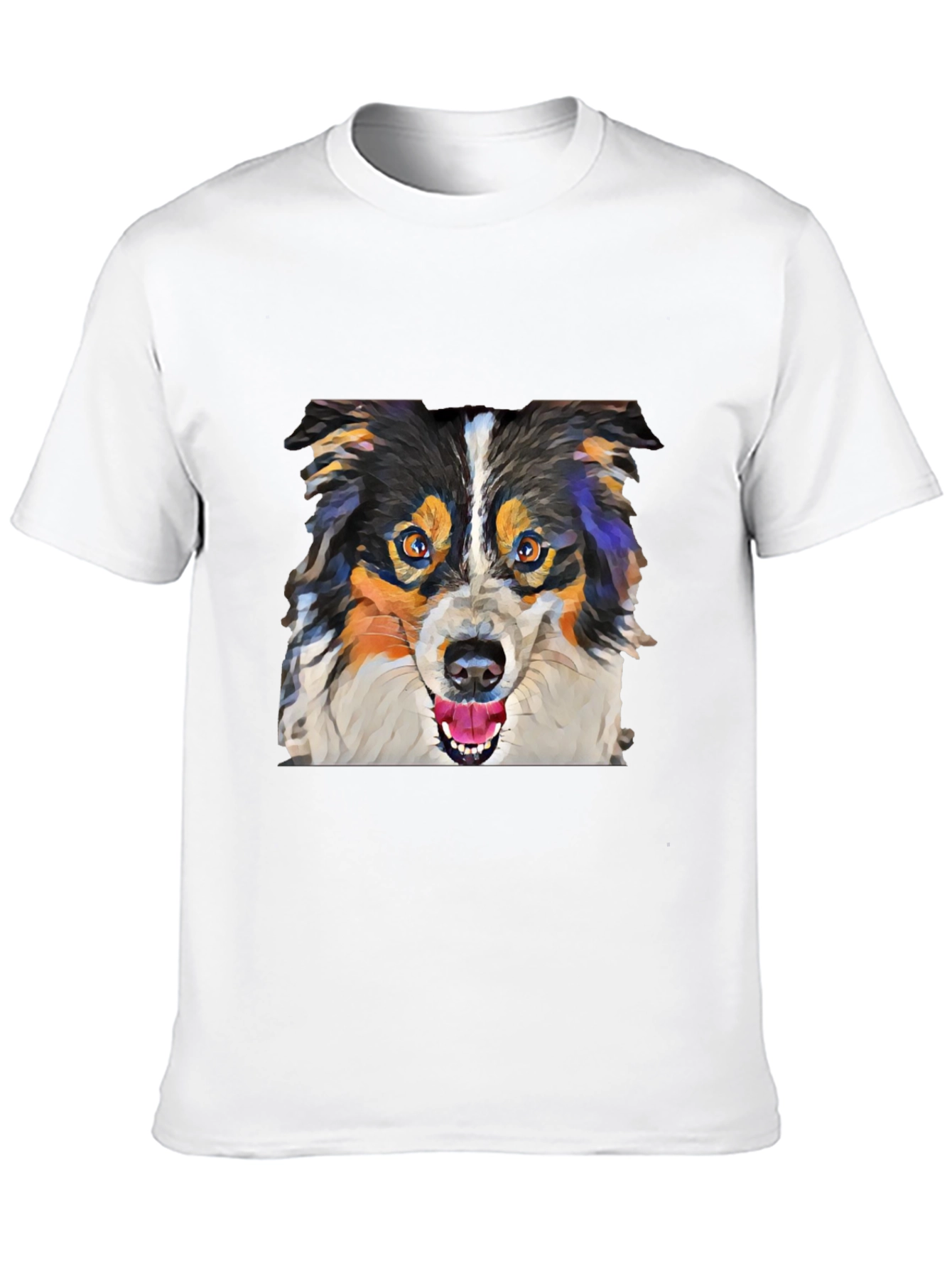 Polygon Dog Art T-Shirt – Colorful Geometric Dog Graphic Tee
