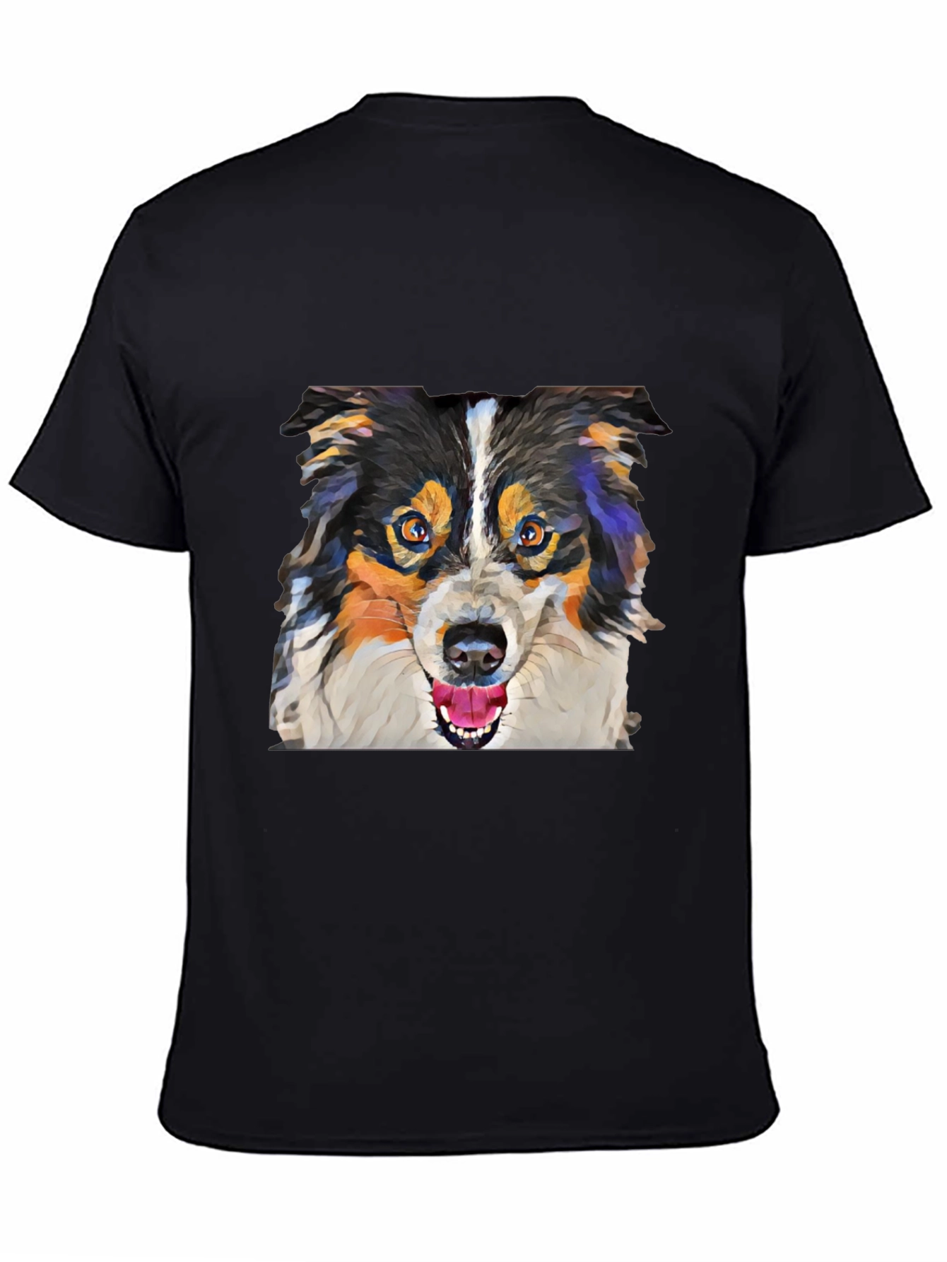 Polygon Dog Art T-Shirt – Colorful Geometric Dog Graphic Tee